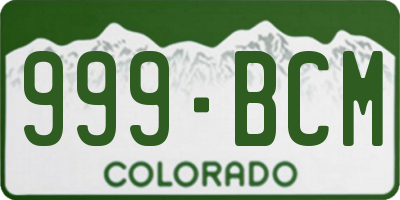 CO license plate 999BCM