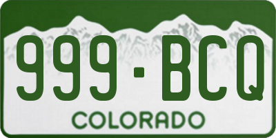 CO license plate 999BCQ