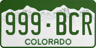CO license plate 999BCR
