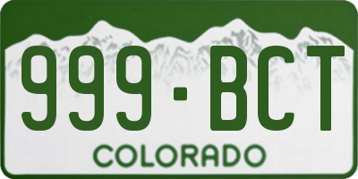 CO license plate 999BCT