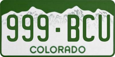 CO license plate 999BCU
