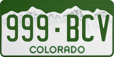 CO license plate 999BCV