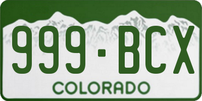 CO license plate 999BCX