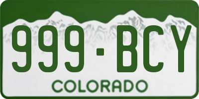 CO license plate 999BCY