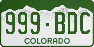 CO license plate 999BDC