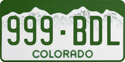 CO license plate 999BDL