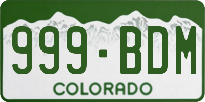 CO license plate 999BDM
