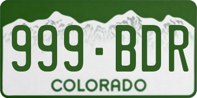 CO license plate 999BDR