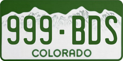 CO license plate 999BDS