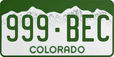 CO license plate 999BEC