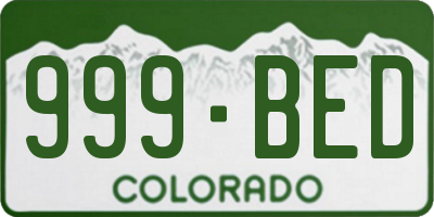 CO license plate 999BED
