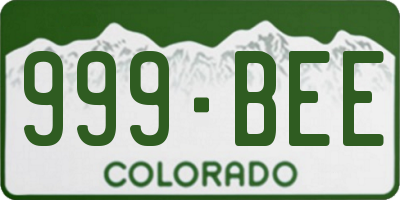 CO license plate 999BEE