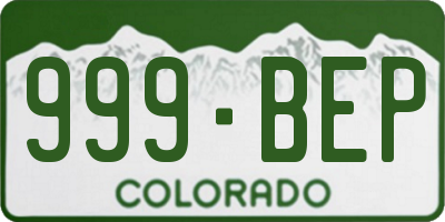 CO license plate 999BEP