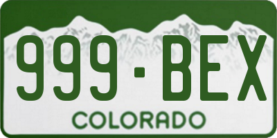 CO license plate 999BEX