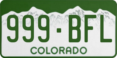 CO license plate 999BFL