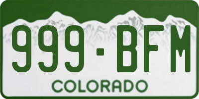 CO license plate 999BFM