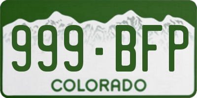 CO license plate 999BFP