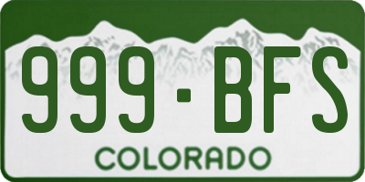 CO license plate 999BFS