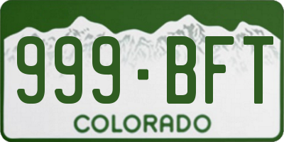CO license plate 999BFT