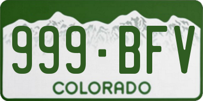 CO license plate 999BFV