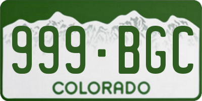CO license plate 999BGC