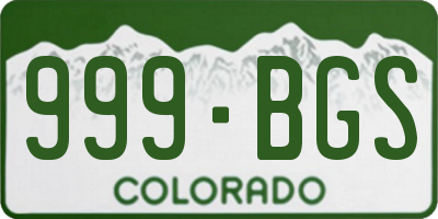 CO license plate 999BGS