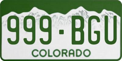 CO license plate 999BGU