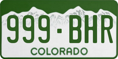 CO license plate 999BHR