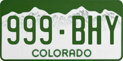 CO license plate 999BHY