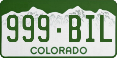 CO license plate 999BIL