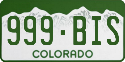 CO license plate 999BIS