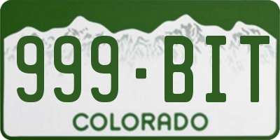 CO license plate 999BIT