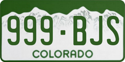 CO license plate 999BJS