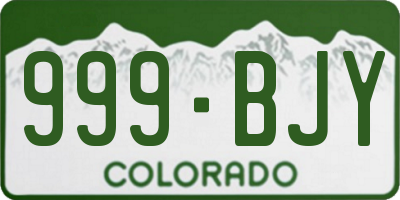 CO license plate 999BJY