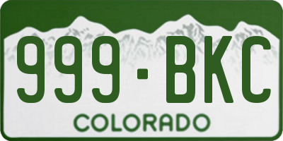 CO license plate 999BKC