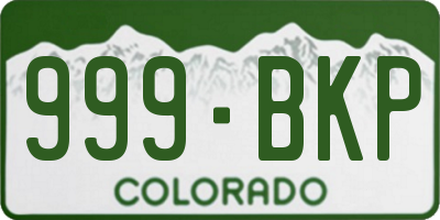CO license plate 999BKP