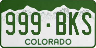 CO license plate 999BKS