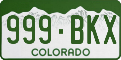 CO license plate 999BKX