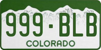 CO license plate 999BLB