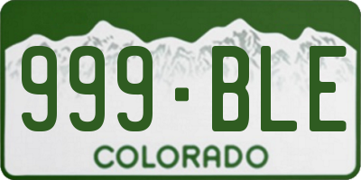 CO license plate 999BLE