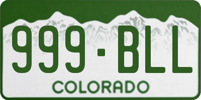 CO license plate 999BLL