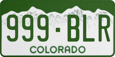 CO license plate 999BLR