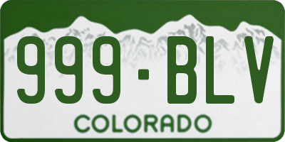 CO license plate 999BLV