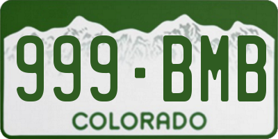 CO license plate 999BMB