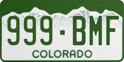 CO license plate 999BMF