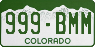 CO license plate 999BMM