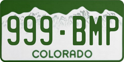 CO license plate 999BMP