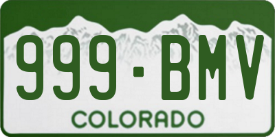 CO license plate 999BMV