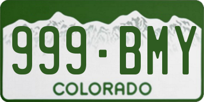 CO license plate 999BMY