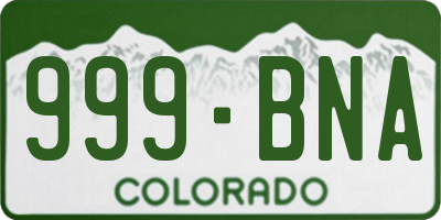CO license plate 999BNA
